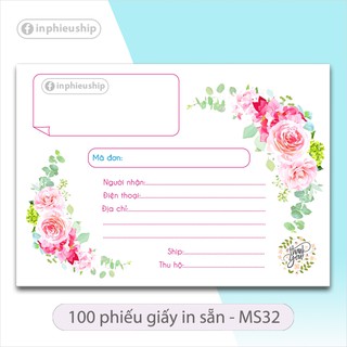 Phiếu ship, phiếu giao hàng 100 tờ (MS: 32)