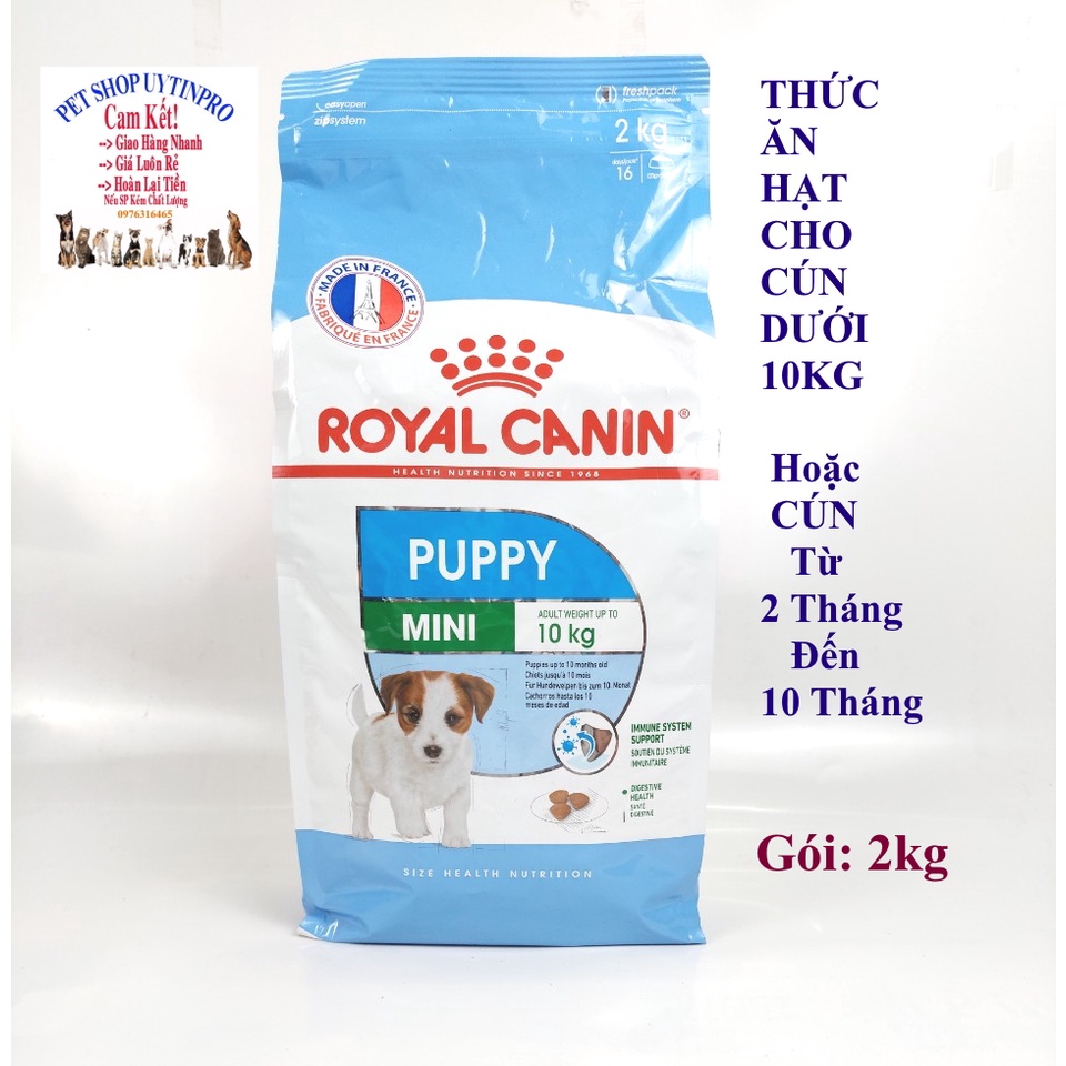 THỨC ĂN CHO CHÓ CON Dạng hạt ROYAL CANIN PUPPY MINI Gói 2kg Chế độ dinh dưỡng hoàn chỉnh và cân đối Xuất xứ từ Pháp