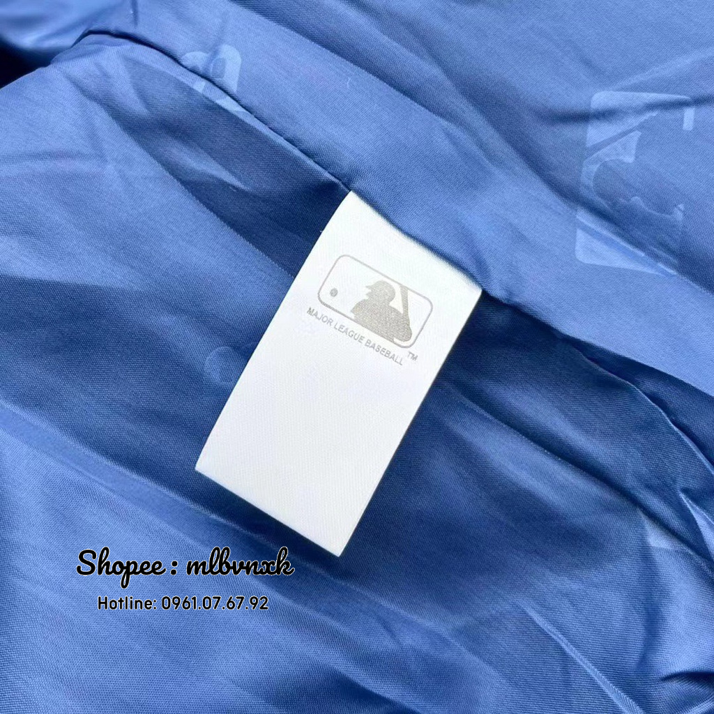 ẢNH THẬT / TQXK - Áo Bomber Kẻ 2 Sọc Xanh Đen MLB Monogram NY Yakees - ÁO THUN NAM NỮ HÀNG XUẤT DƯ FULLTAG