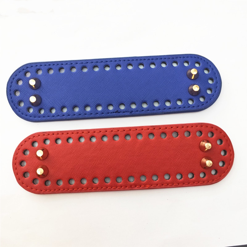 Đáy Túi Xách Da PU Màu Trơn Đính Đinh Tán Hình Oval 18 * 5Cm