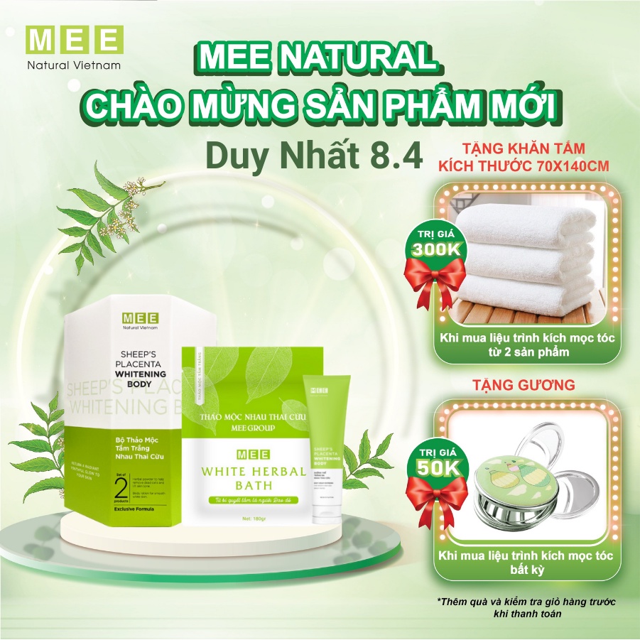 Kem body trắng da nhau thai cừu Mee Natural, nâng tone dưỡng da cấp ẩm 162g