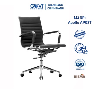 Ghế xoay văn phòng GOVI Apollo AP02T Da simili lưng thấp