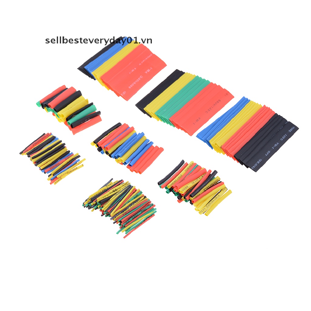 Set 328 ống co nhiệt polyolefin tỉ lệ 2: 1 nhiều màu sắc