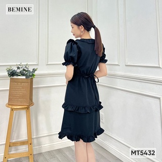 Đầm cổ V phối bèo BEMINE MT5432DEN