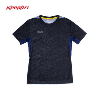 Áo thun chạy bộ họa tiết đen keepdri màu xanh xám ktmdexx02