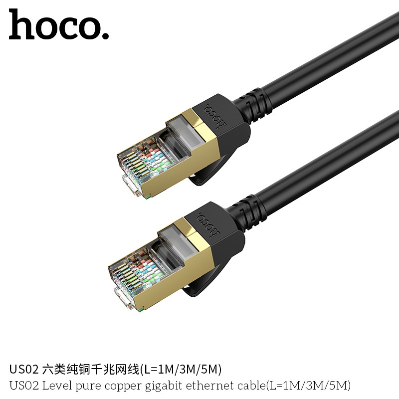 Dây Mạng Lan Hoco US02, Dây Mạng Bấm Sẵn 2 Đầu 3m 5m Chính Hãng Bảo Hành 1 Năm