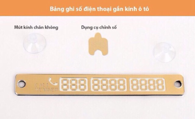 Thẻ ghi số điện thoại đỗ xe ô tô văn minh, phát quang buổi tối