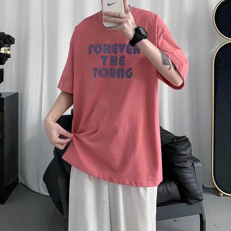 Áo Thun Dáng Rộng In Chữ Phong Cách Thời Trang Nhật Bản Cho Nam Giới Có Size M-8XL