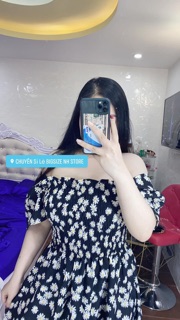Đầm nhún ngực hoa cúc bigsize