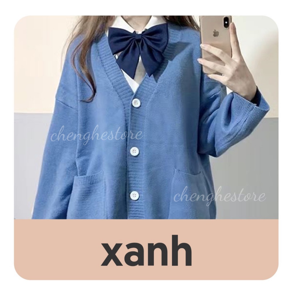 Áo Khoác Cardigan Dài Tay Dễ Thương Học Sinh/ Áo Len Dài Tay JK Nhật Bản A00311