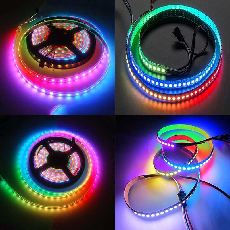 Dây Đèn Led 60 Bóng 1m Ws2812b 5050 Rgb Hình Vỏ Sò Trắng Dùng Trang Trí