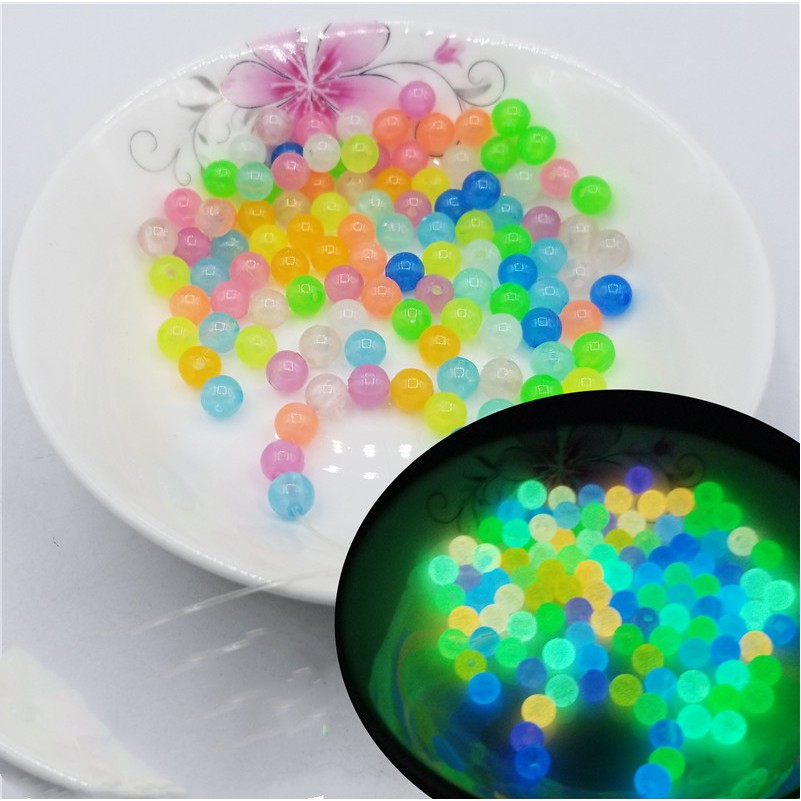 Hạt Nhựa Dạ Quang 6-12mm Dùng Làm Trang Sức Thủ Công