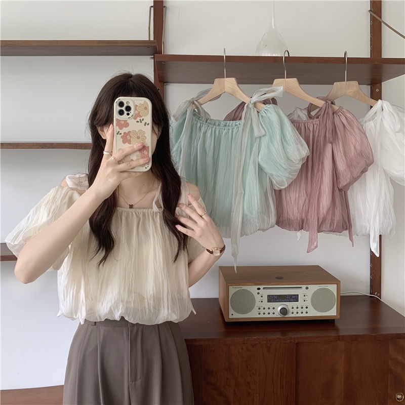 Mới Áo Trễ Vai Tay Ngắn Thời Trang Dành Cho Nữ