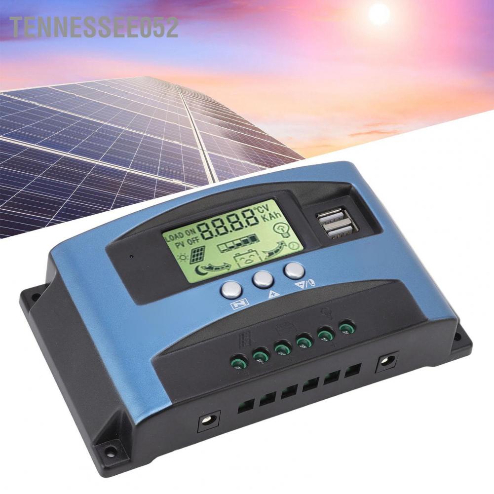Tennessee052 Bộ điều khiển sạc năng lượng mặt trời MPPT 12V 24V Màn hình LCD USB kép Nhiều thuật toán theo dõi