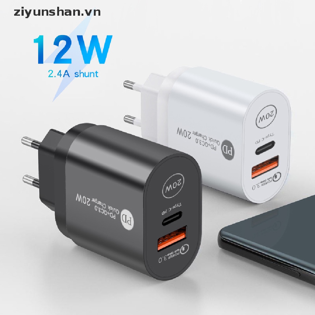 Củ sạc nhanh USB Type C QC 3.0 PD 36W thích hợp cho iPhone 13 12 Pro Max/Xiaomi