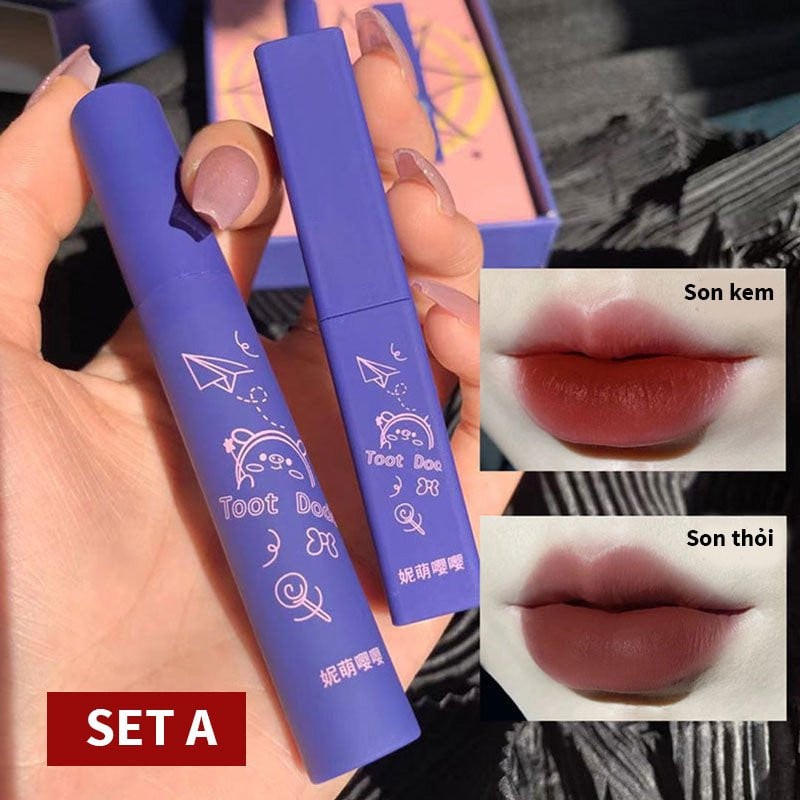 Set Son 2 Cây Toot DoDo 1 Son Thỏi 1 Son Lì Mềm Mịn | BigBuy360 - bigbuy360.vn