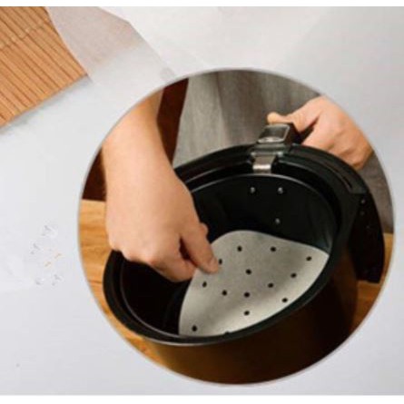 Giấy nến đục lỗ vuông tròn SET 100 tờ giấy nến cho nồi chiên không dầu, giấy nến nướng bánh dai, chống dính, không mủn | BigBuy360 - bigbuy360.vn