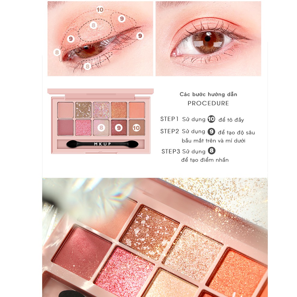 Phấn mắt MKUP Diamond Rain Eye Shadow Palette-8 màu