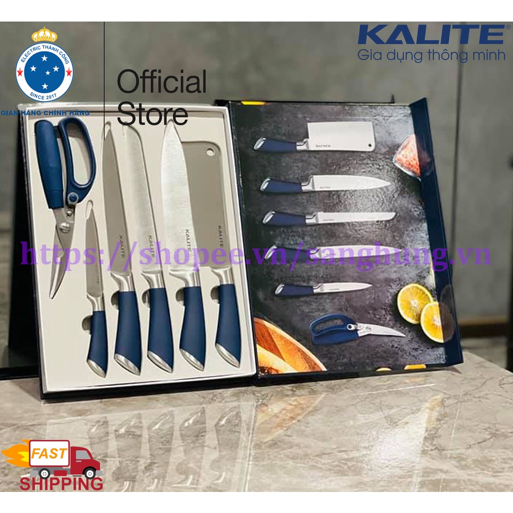 Bộ dao kéo 6 món Inox nguyên khối cao cấp Kalite đa dạng về kích cỡ, phù hợp mọi nhu cầu sử dụng
