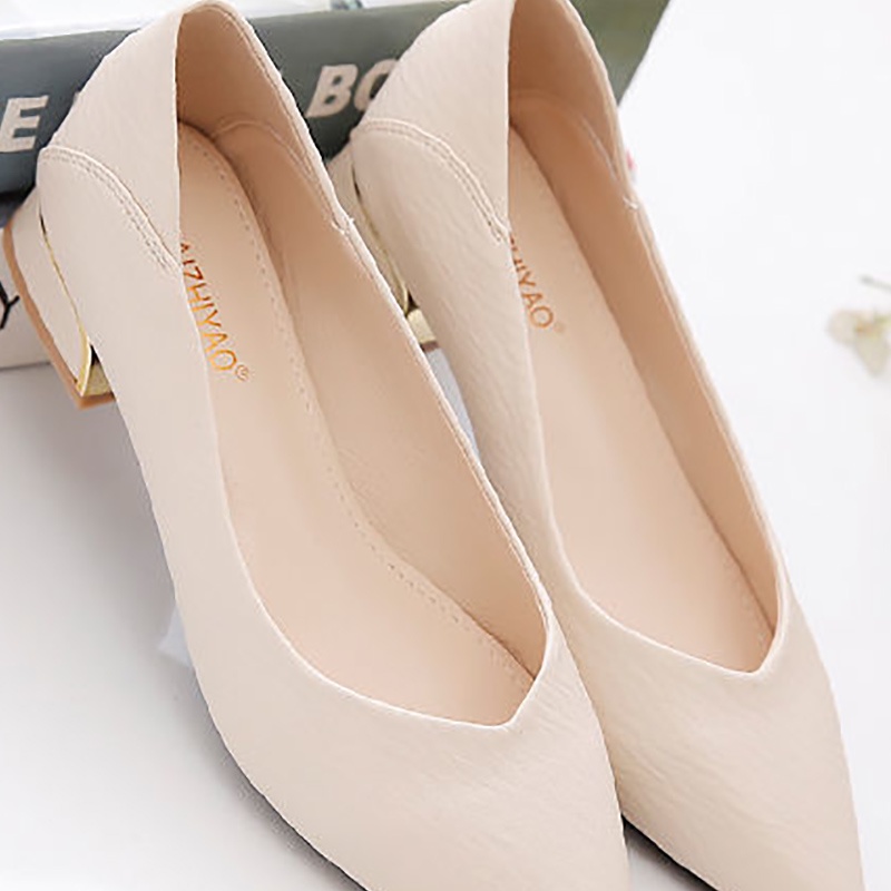 Giày cao gót IELGY bằng da thật mũi nhọn thời trang cho nữ