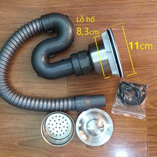 Xi phông đơn chậu rửa bát, Ống xả bồn rửa chén 1 hố Inox sus 304