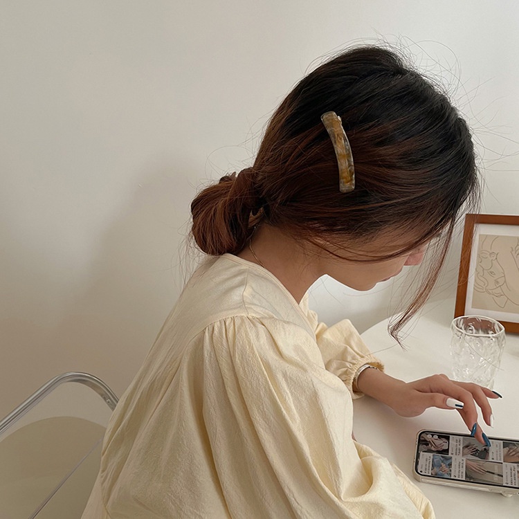(0457) Kẹp Tóc Mái Thạch Trong Vân Đá Đơn Giản Cổ Điển