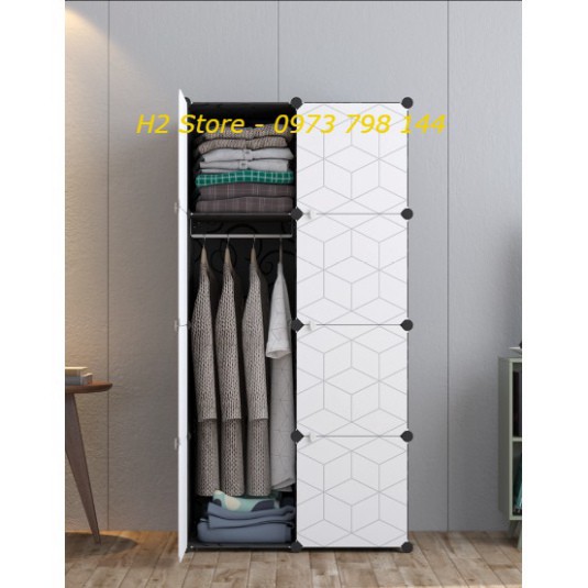 TỦ NHỰA LẮP GHÉP 8 Ô CỬA KẺ SANG CHẢNH THANH LỊCH TREO ĐỒ ĐA NĂNG THÔNG MINH sâu 47cm