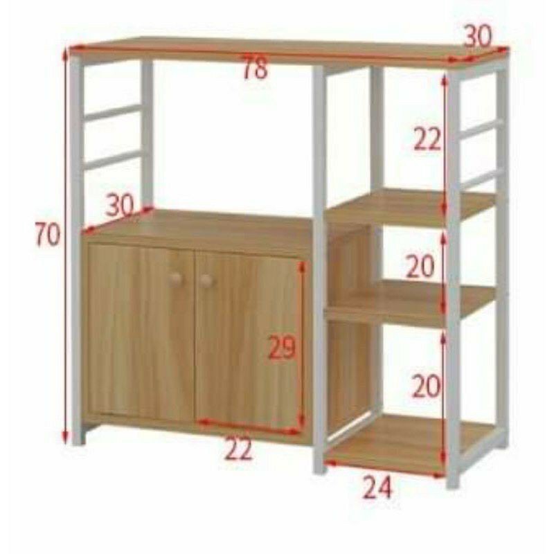 Kệ lò vi sóng kệ để lò nướng nhà bếp đa năng có ngăn tủ 70x78x30cm