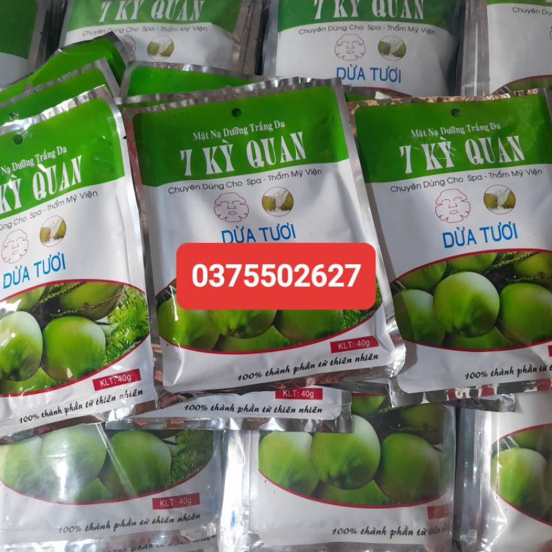 Combo 10 miếng mặt nạ dưỡng trắng da dừa tươi