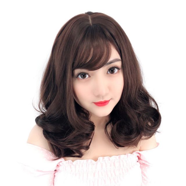 Tóc giả cả đầu ❤FREESHIP❤ CẢ ĐẦU XOĂN LỬNG 40 _ TẶNG KÈM LƯỚI, mã 8170