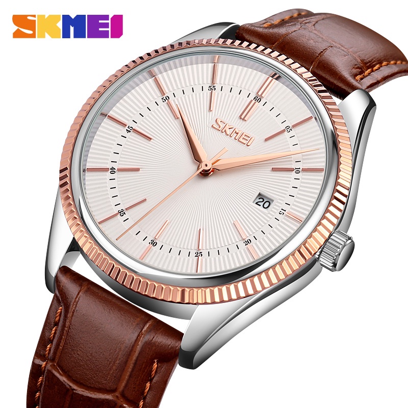 Đồng Hồ Quartz Chống Thấm Nước Với Dây Đeo Da SKMEI 9298