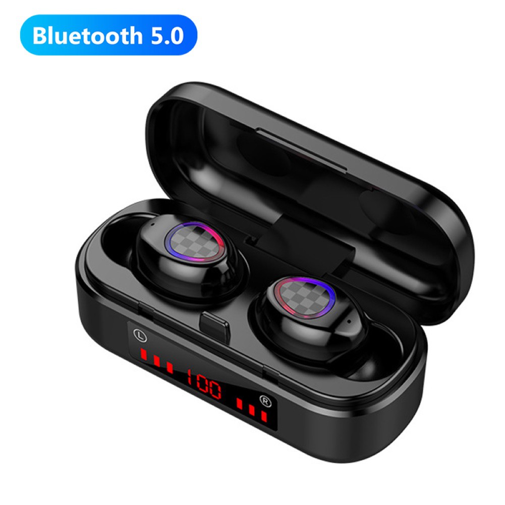 V7 TWS Wireless Bluetooth 5.0 Digital Earbuds Binaural Power Display Earphone