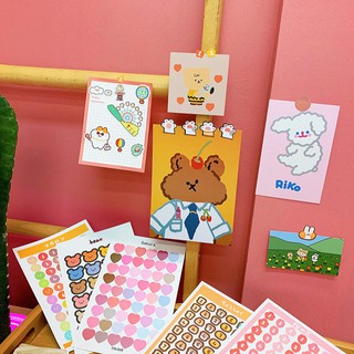 Set 48 sticker hình chấm tròn, sticker trang trí sổ