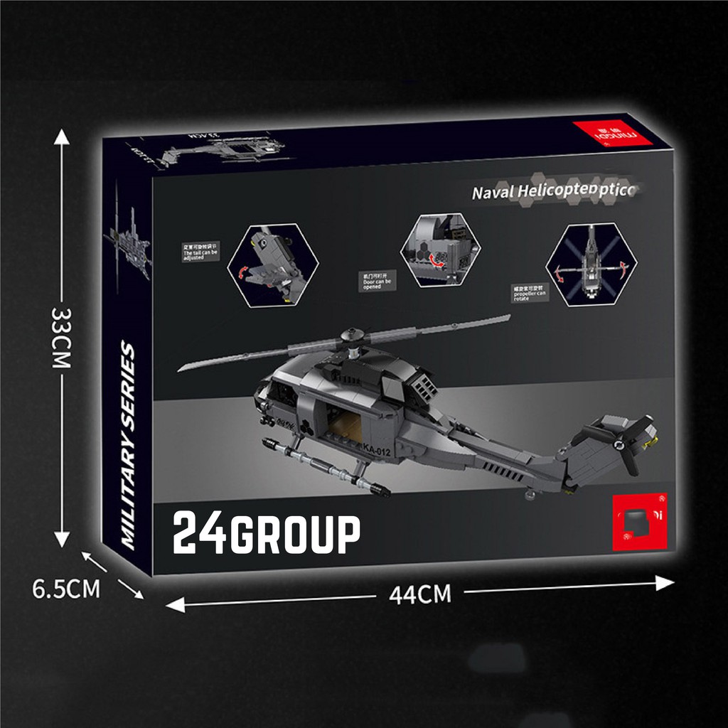 Bộ đồ chơi mô hình non lego Lắp Ráp máy bay trực thăng quân đội quân sự swat MOC leog K082 đồ xếp hình