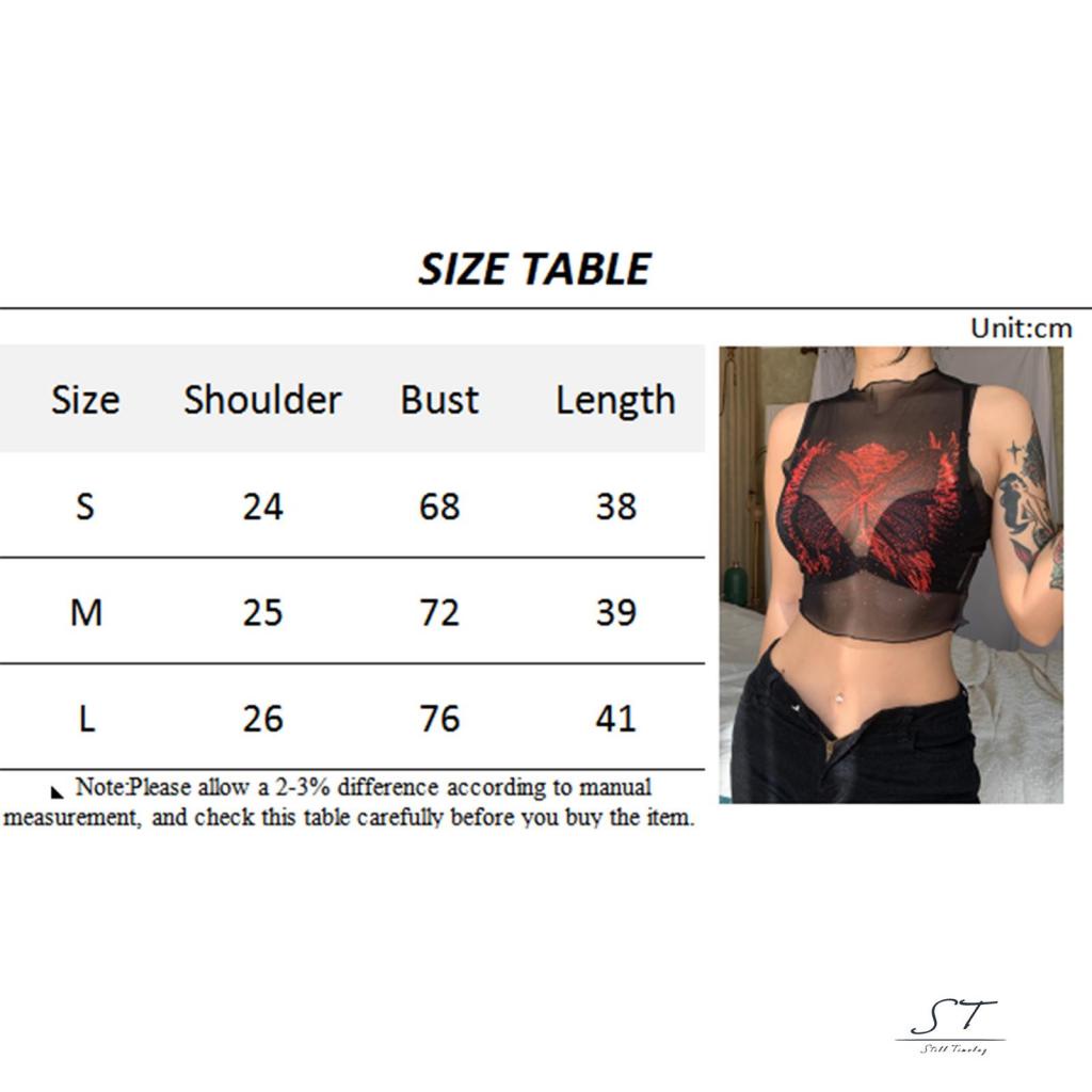 Áo Lưới Không Tay Cổ Tròn In Họa Tiết Bướm Vintage Dành Cho Nữ CY03-