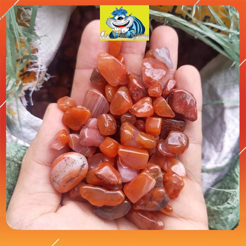 Đá Vụn Màu Đỏ - Red Agate, Đá Thanh Tẩy, Vụn Đá Phong Thuỷ Dùng Trang Trí, Thả Bể Cá, Làm Đồ Vật May Mắn