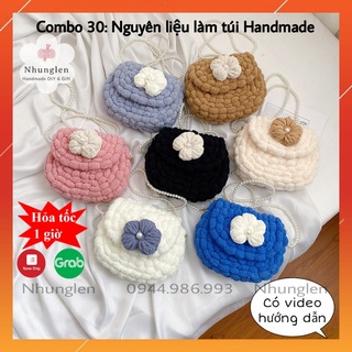 Diy túi handmade tự đan yên ngựa len hạt - phụ kiện đan túi