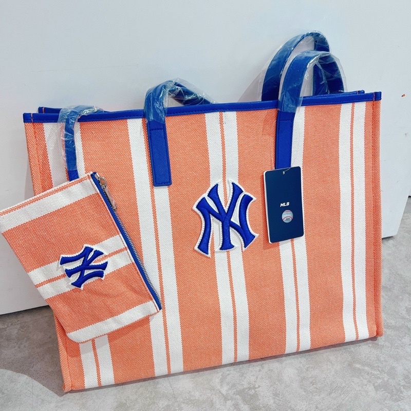 Túi tote MLB Canvas Sọc chính hãng