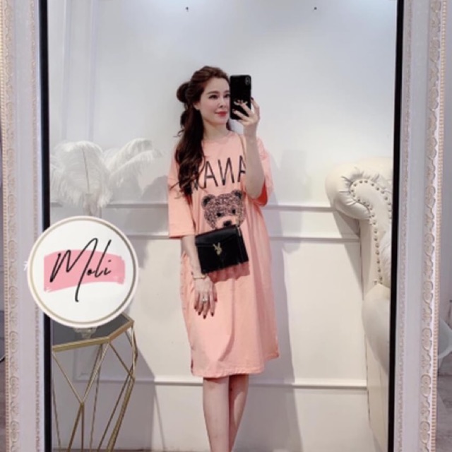 Váy xuông gấu nanava - Đầm xuông from rộng dáng dài