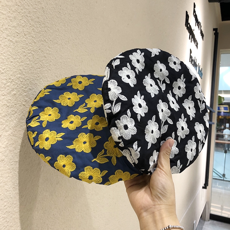 Mũ Beret Mỏng Thêu Họa Tiết Hoa Nhỏ Dễ Thương Phong Cách Nhật Hàn Thời Trang Xuân Hè Cho Nữ