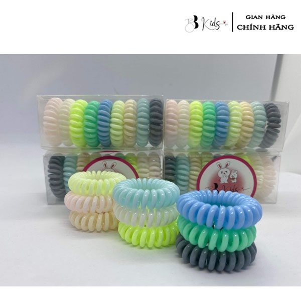 Sét 9 Buộc Tóc Lò Xò BB Kids Màu Sắc Đáng Yêu Cho Bé