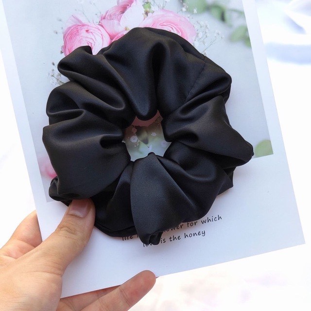 Chun cột tóc vải scrunchies phi bóng trơn bản to Scrunchies