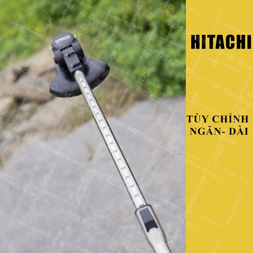 Máy cắt cỏ dùng pin Hitachi động cơ không chổi than tặng kèm nhiều phụ kiện lưỡi cắt