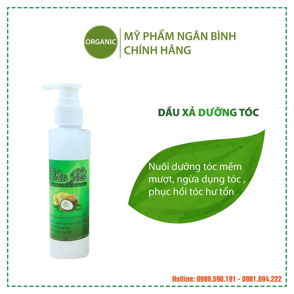 Dầu xả chiết xuất từ vỏ bưởi và sữa dừa dưỡng tóc chuyên sâu, phục hồi tóc hư tổn, giảm rụng tóc 150ml