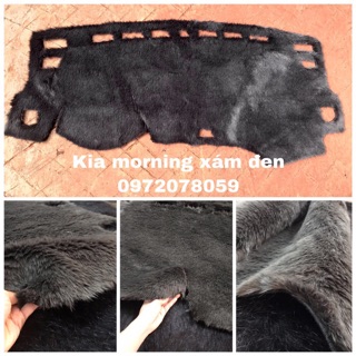 Thảm taplo lông thú - kia morning 12-18