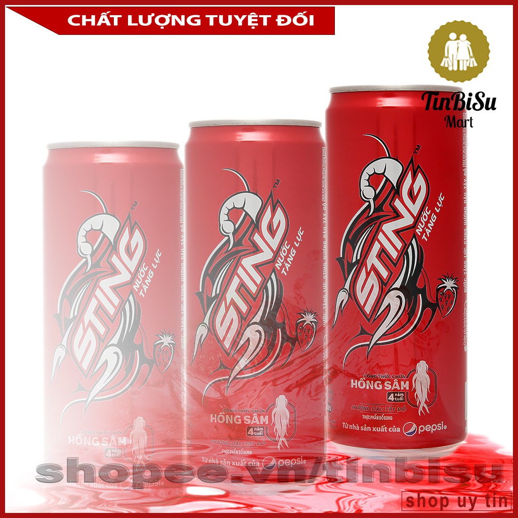 💥 💥  Nước tăng lực Sting hương dâu mùi vị thơm ngon, sảng khoái, bổ sung hồng sâm chất lượng 320ml