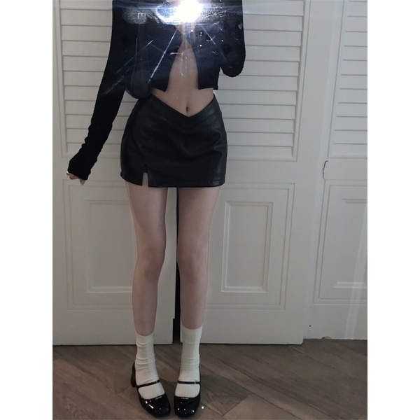 Chân Váy Lưng Cao 🍊 Hàng mới 2021🍊 Chân Váy Da Cạp Chéo Hot Trend
