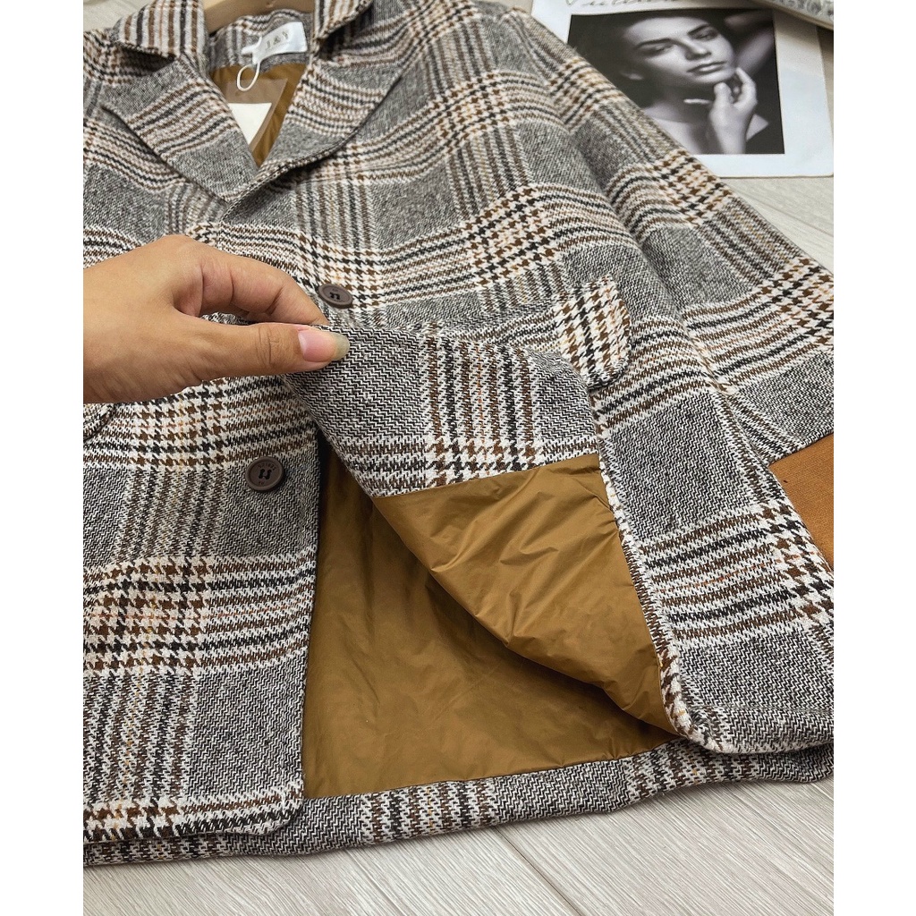 (Sẵn+ Ảnh Thật) Áo dạ kẻ 4 cúc hàng quảng châu 2 lớp, Áo vest Blazer dạ cao cấp | BigBuy360 - bigbuy360.vn