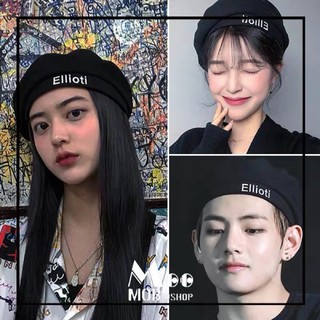 MŨ NỒI ELLIOTI Idol kpop - Nón nồi beret dạ chữ ellioti Idol kpop newsboy vải dạ thu đông ấm áp