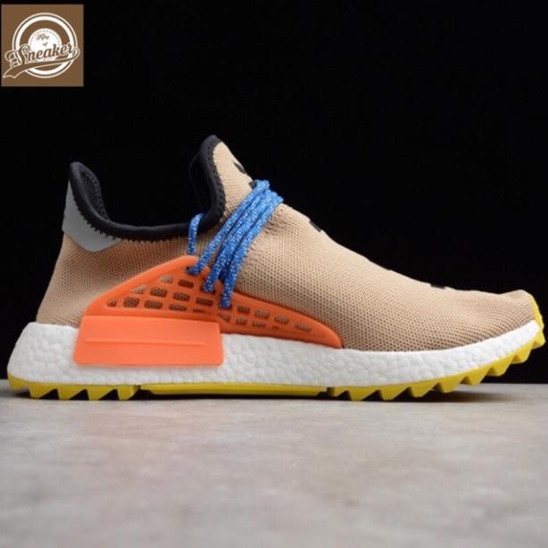 (Xả Kho) Giầy thể thao NMD HUMAN RACE vàng đế trắng thời trang dạo phố 2020 * 2021